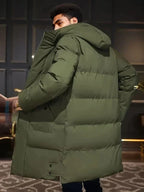 R&B | Herren Puffer Winterjacke - Kapuzen-Langdesign