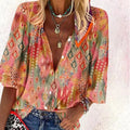 Lässige Bluse mit Ethno-Print