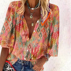 Lässige Bluse mit Ethno-Print