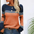 R&B | Pullover - Damen Freizeit gestreifter Strickpullover