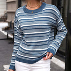R&B | Gestreifter Strickpullover Im Casual Stil