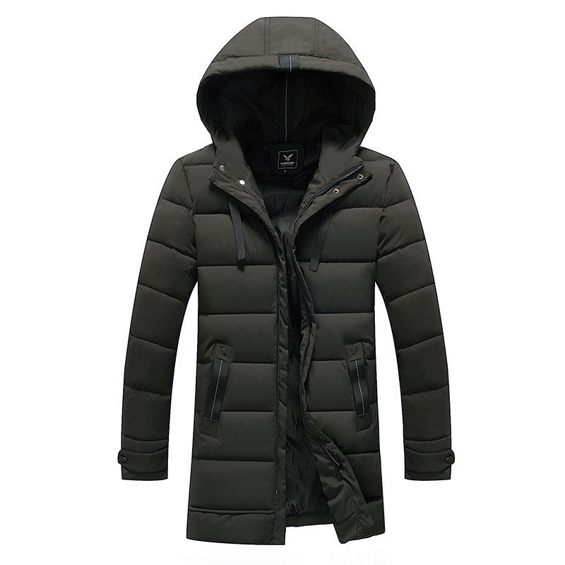 Damen längliche Steppjacke mit Kapuze und praktischen Taschen R&B