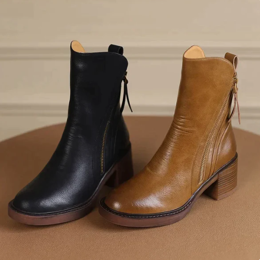 Rutschfeste Stiefel mit spitzem Zeh und seitlichem Reißverschluss R&B