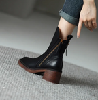 Rutschfeste Stiefel mit spitzem Zeh und seitlichem Reißverschluss R&B