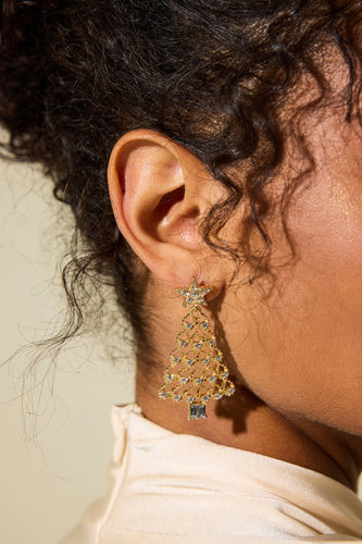 R&B | Faux Diamant Weihnachtsbaumform Ohrringe