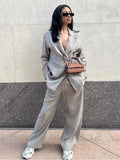 R&B | Übergröße Damen Blazer Hosen Satz mit Gürtel
