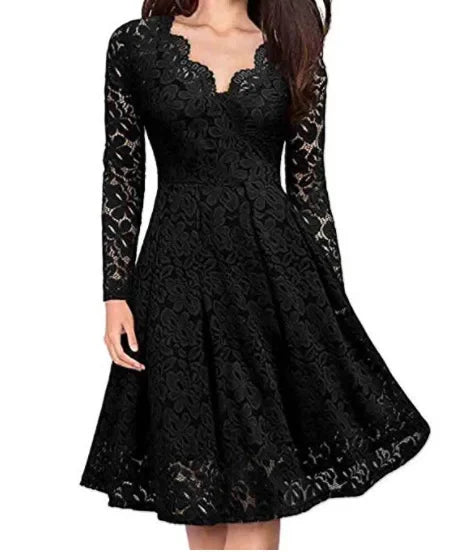Spitzenkleid mit V-Ausschnitt | Lara