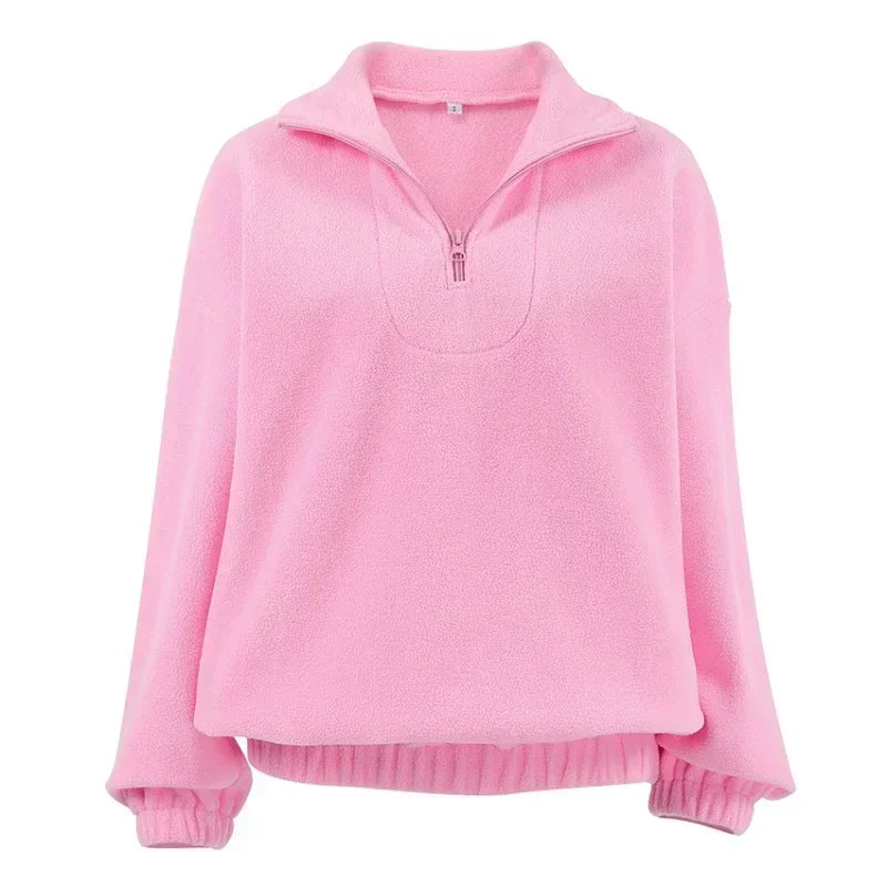 R&B | Kuscheliger Fleece-Pullover mit Reißverschluss