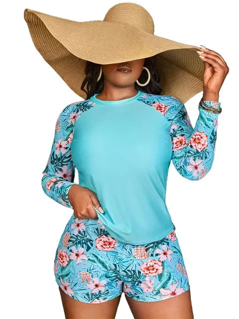 R&B | Blumen Uv Schutz Zweiteiliger Badeanzug