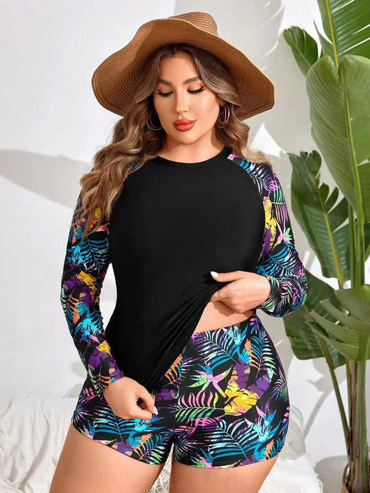 R&B | Blumen Uv Schutz Zweiteiliger Badeanzug