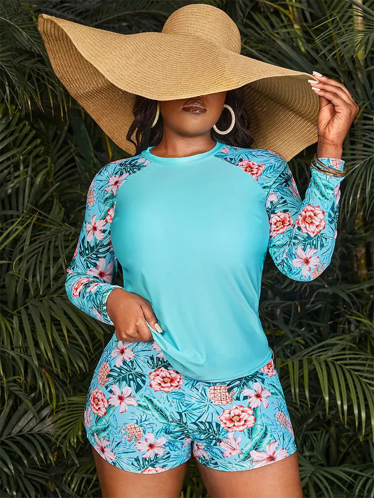 R&B | Blumen Uv Schutz Zweiteiliger Badeanzug