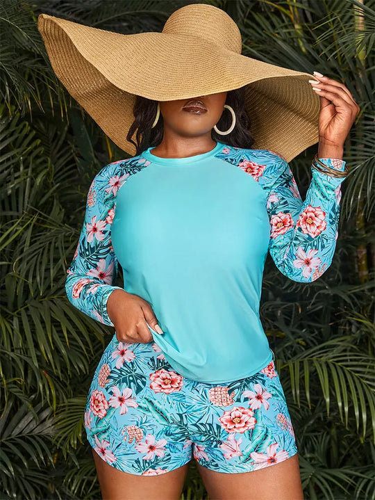 R&B | Blumen Uv Schutz Zweiteiliger Badeanzug