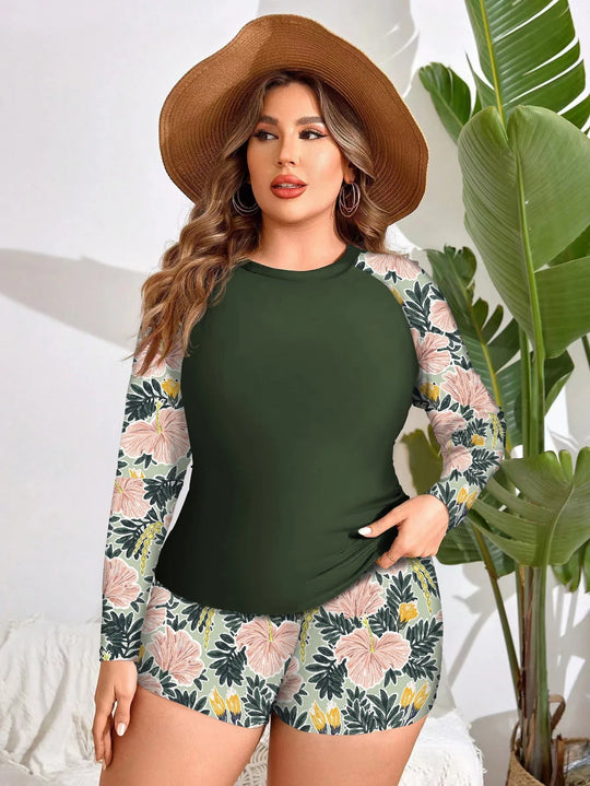 R&B | Blumen Uv Schutz Zweiteiliger Badeanzug