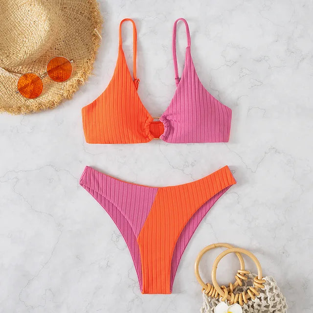 R&B | Push-Up-Bikini-Set mit Hoher Taille für Damen