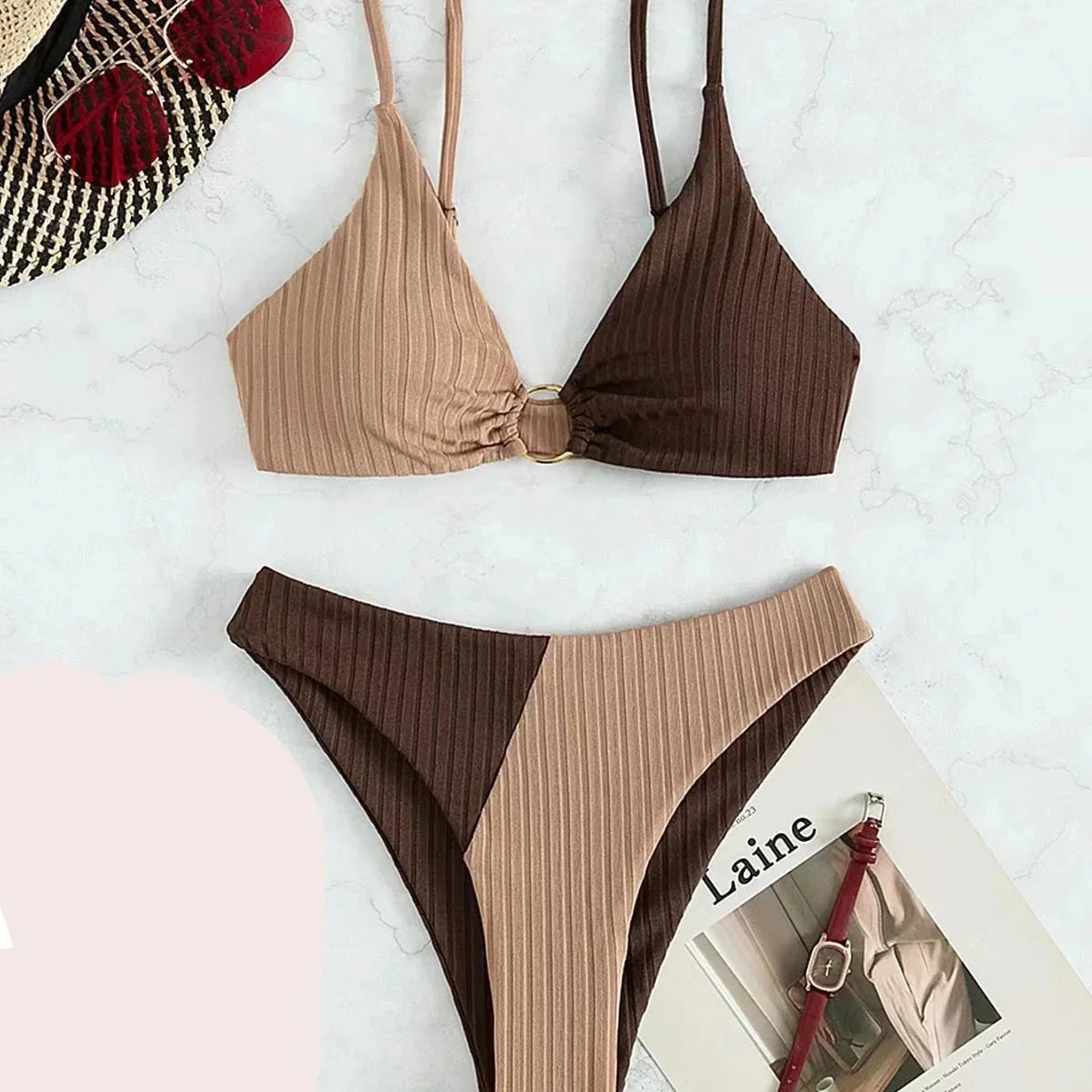 R&B | R&B | Push-Up-Bikini-Set mit Hoher Taille für Damen