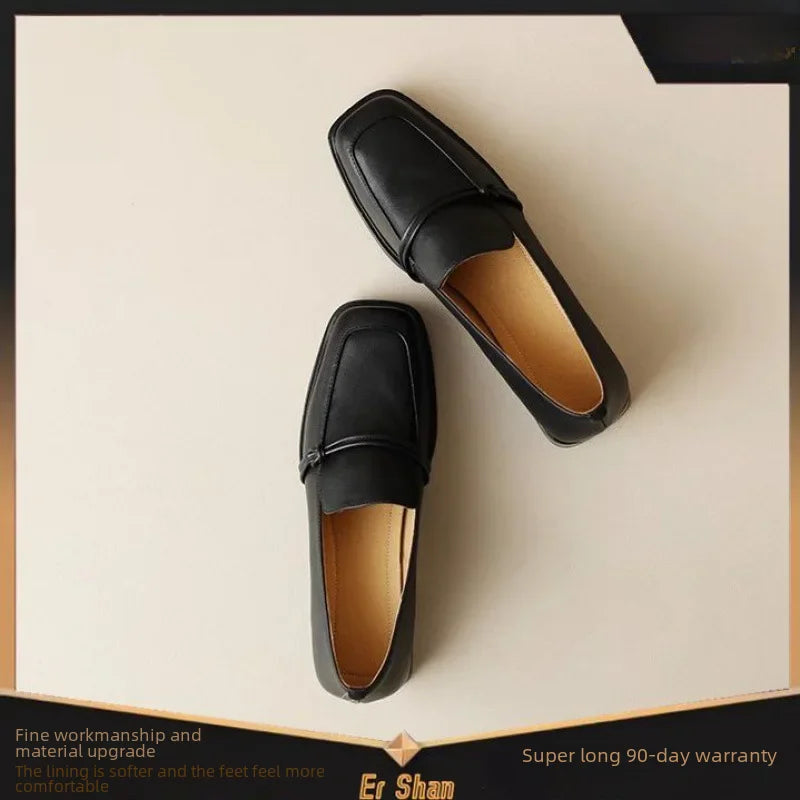 Stil Vintage Leder Damen Ballerinas R&B