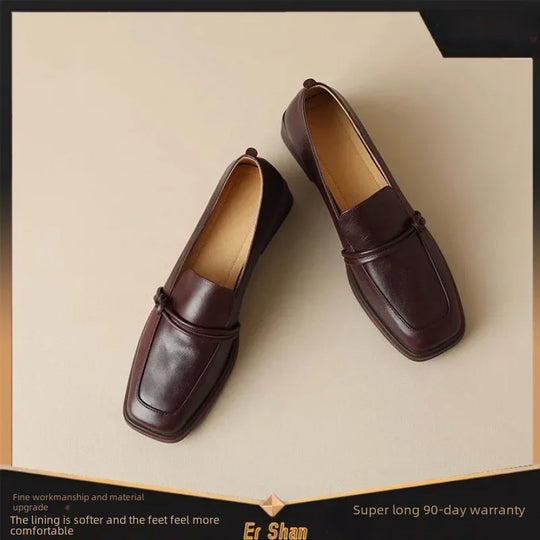 Stil Vintage Leder Damen Ballerinas R&B