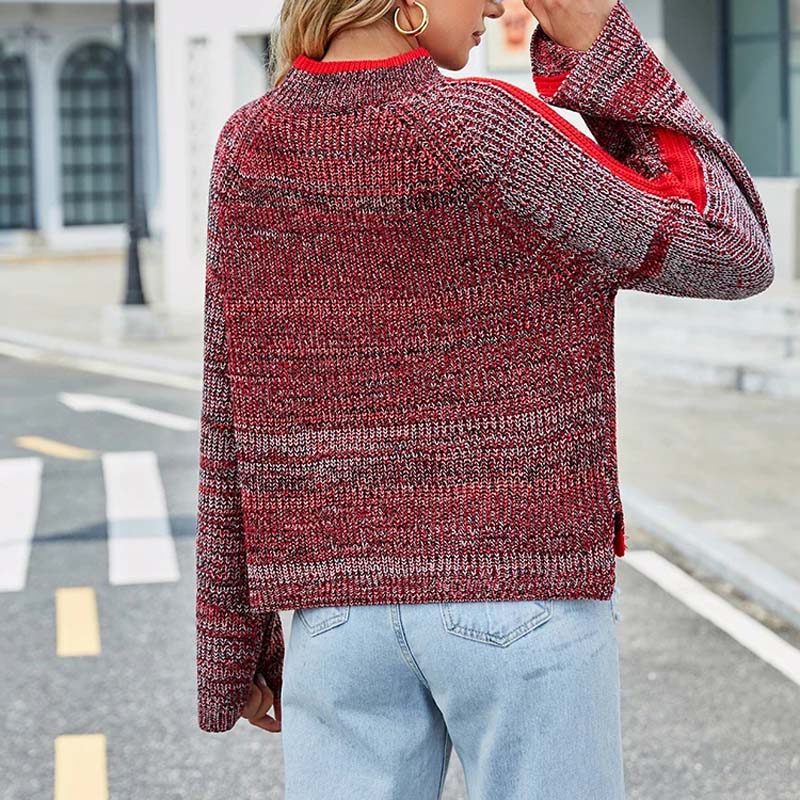 R&B | Strickpullover mit Kontraststreifen Viskose Modern und Warm