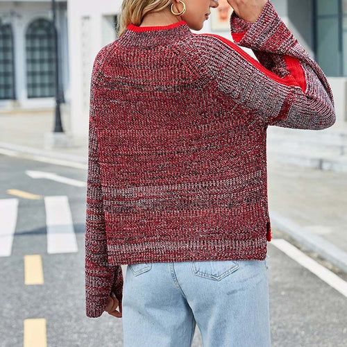 R&B | Strickpullover mit Kontraststreifen Viskose Modern und Warm