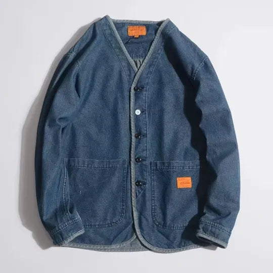 R&B | Jeansjacke mit V-Ausschnitt - Milo