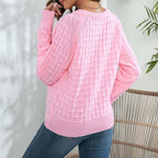 R&B | Weicher Einfarbiger Strickpullover Für Alltag