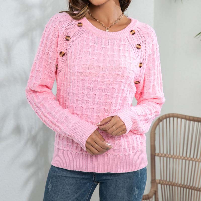 R&B | Weicher Einfarbiger Strickpullover Für Alltag