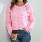 R&B | Weicher Einfarbiger Strickpullover Für Alltag