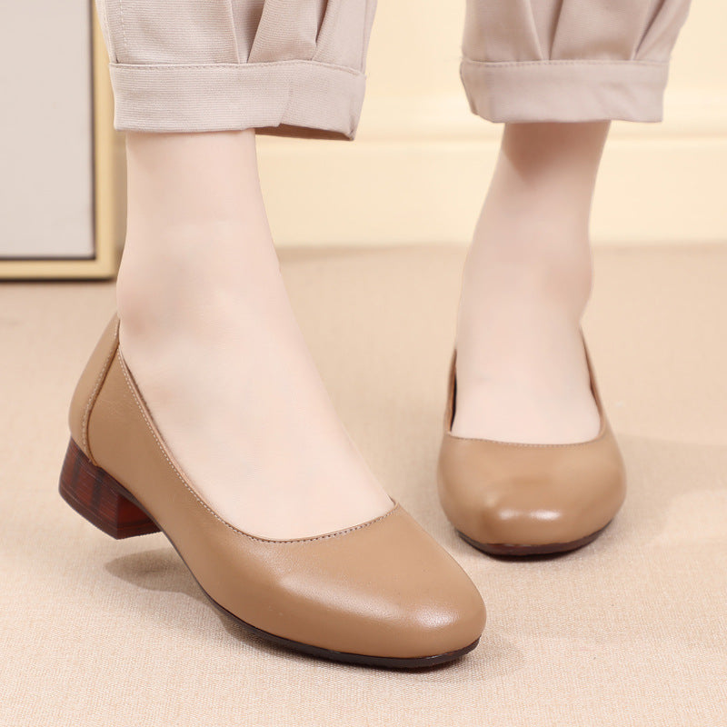 Damen Klassische Ballerinas mit elegantem Blockabsatz und komfortabler Sohle R&B