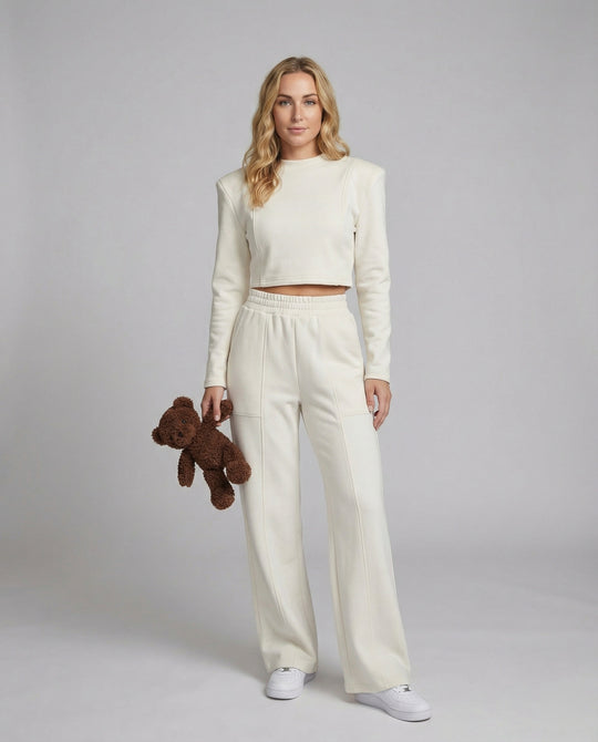 Damen Strick Set Warmes Sweatshirt und Hose
