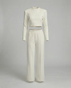 Damen Strick Set Warmes Sweatshirt und Hose