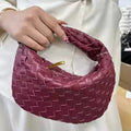 R&B | Bordeaux Damenschultertasche mit Geflochtenem Design