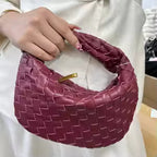 R&B | Bordeaux Damenschultertasche mit Geflochtenem Design