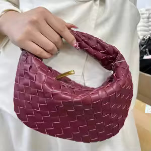 R&B | Bordeaux Damenschultertasche mit Geflochtenem Design