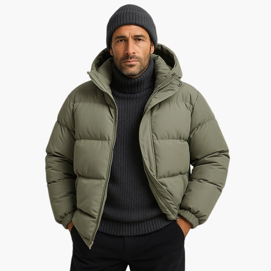 R&B | Puffer Parka - Winterjacke mit Kapuze, Daunenfüllung, Wasserdicht, Urban Outdoor