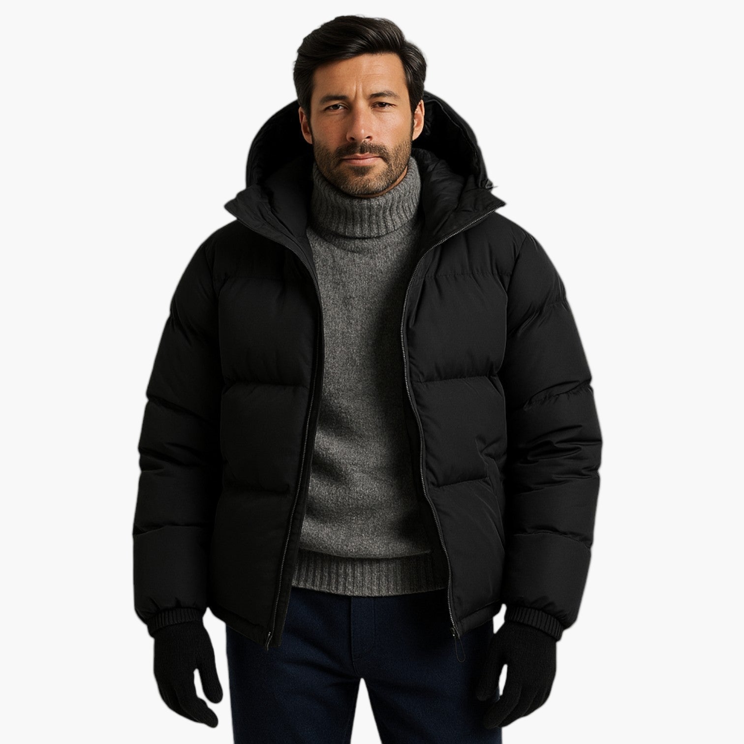 R&B | Puffer Parka - Winterjacke mit Kapuze, Daunenfüllung, Wasserdicht, Urban Outdoor