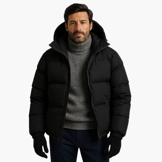 R&B | Puffer Parka - Winterjacke mit Kapuze, Daunenfüllung, Wasserdicht, Urban Outdoor