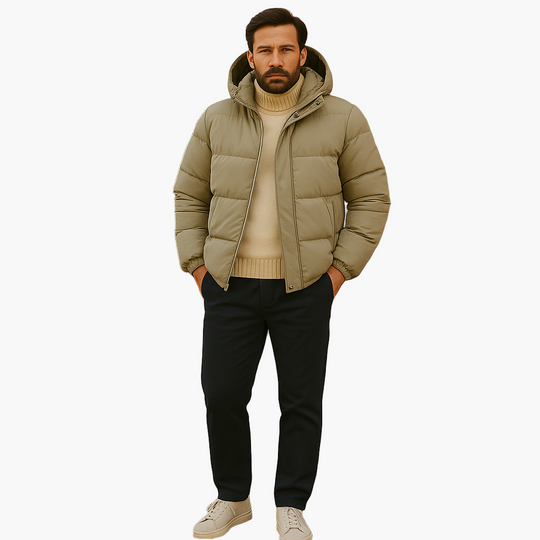 R&B | Puffer Parka - Winterjacke mit Kapuze, Daunenfüllung, Wasserdicht, Urban Outdoor