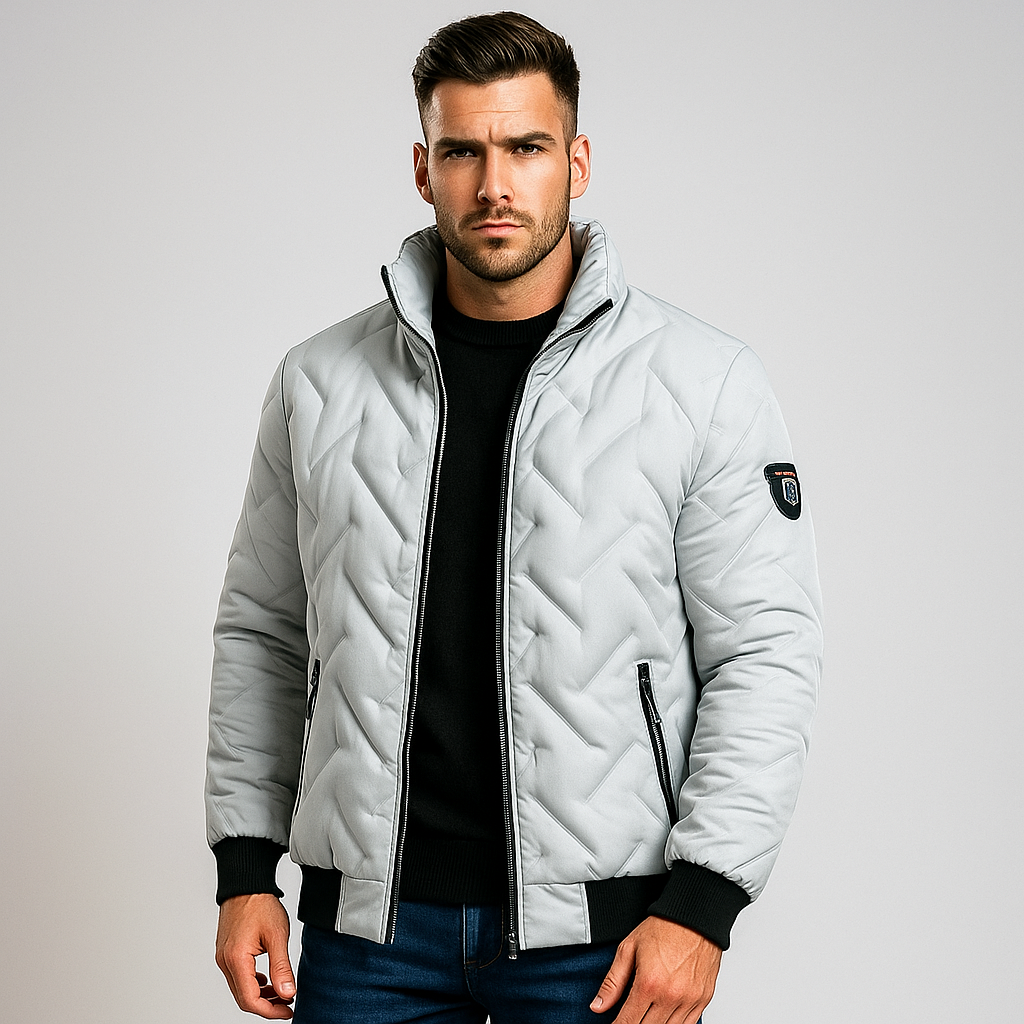 R&B | Gepolstertes Herrenjacke mit Reißverschluss