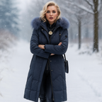R&B | Lange gepolsterte Jacke mit Kapuze