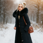 R&B | Lange gesteppte Jacke mit Kapuze Isolde