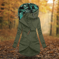 R&B | Lange Kapuzenjacke mit asymmetrischem Design Ivanna