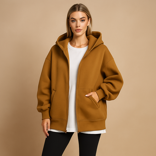 R&B | Sweatshirt oversized mit Kapuze und Reißverschluss für Damen Yeni