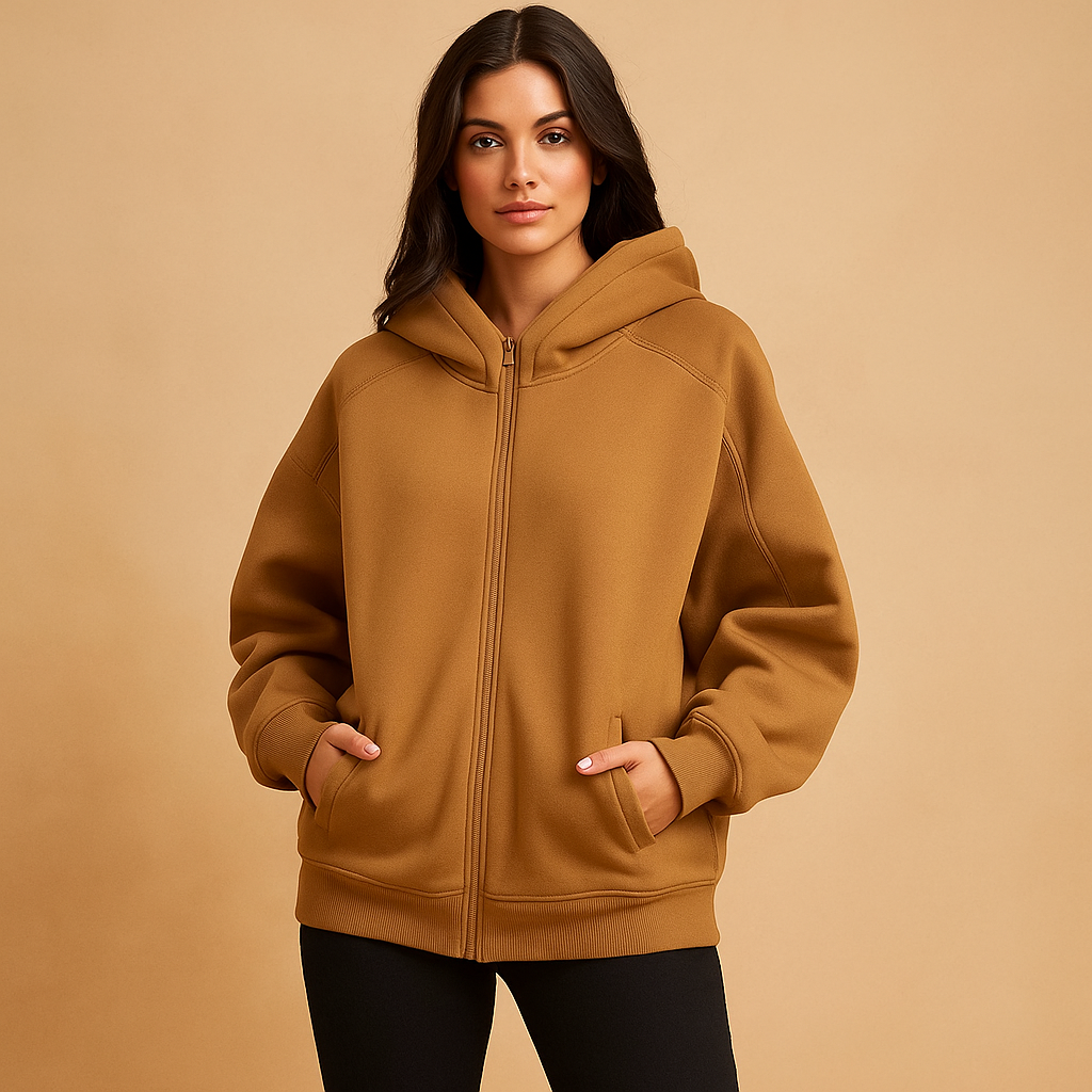 R&B | Sweatshirt oversized mit Kapuze und Reißverschluss für Damen Yeni
