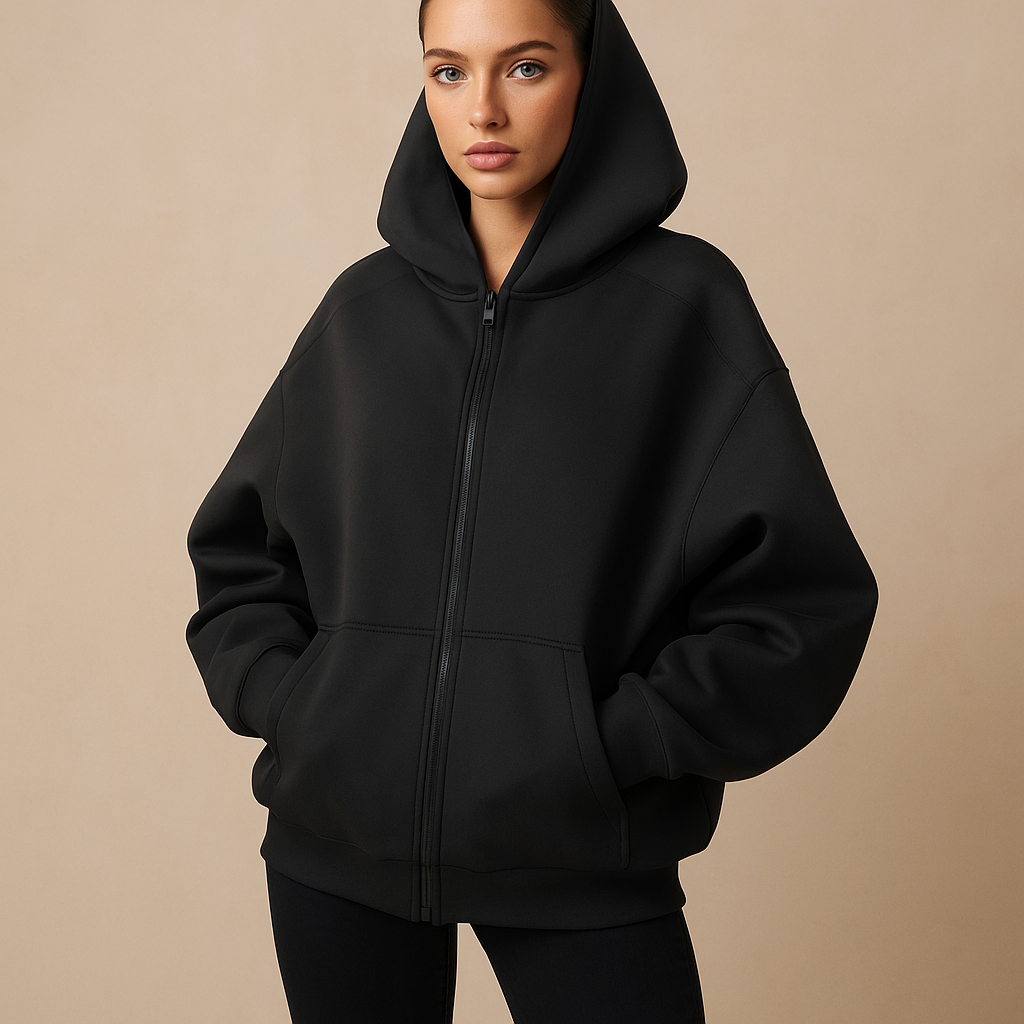 R&B | Sweatshirt oversized mit Kapuze und Reißverschluss für Damen Yeni
