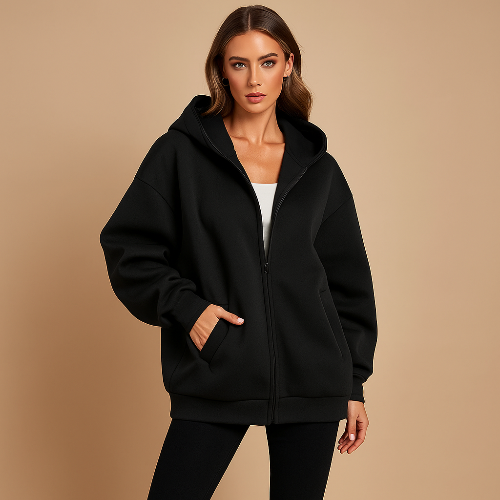 R&B | Sweatshirt oversized mit Kapuze und Reißverschluss für Damen Yeni