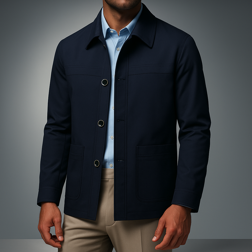 R&B | Veganer Freizeitjacke mit aufgesetzten Taschen und Knöpfen
