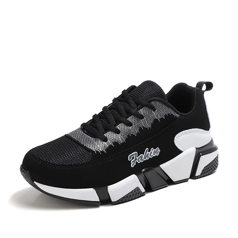 Damen nan sportlicher Plateau-Sneaker mit stoßdämpfender Blocksohle, gepolstertem Komfortfußbett und Mesh-Einsätzen R&B