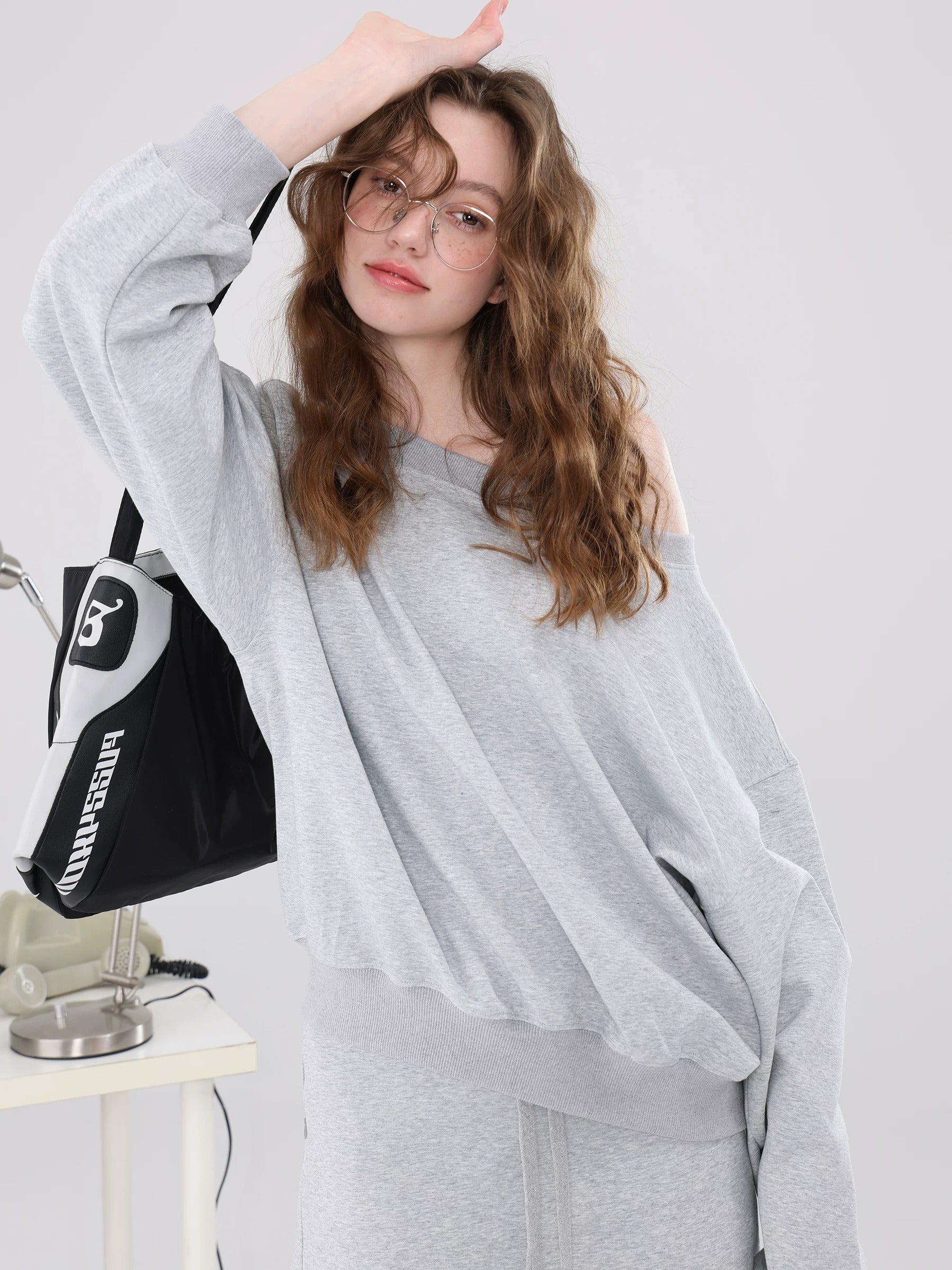 Damen Off-Shoulder Dreiteiler Set mit Hose