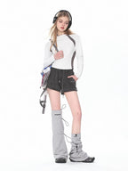 Damen Raglan Langarm T-Shirt Kontrast Slim Fit