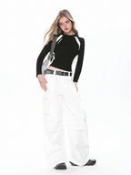 Damen Raglan Langarm T-Shirt Kontrast Slim Fit